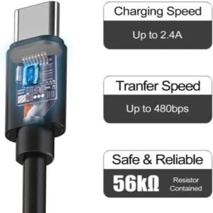 Fast Adaptive Charger for Galaxy + 4ft Type-C Cable & OTG Adapter (Black)