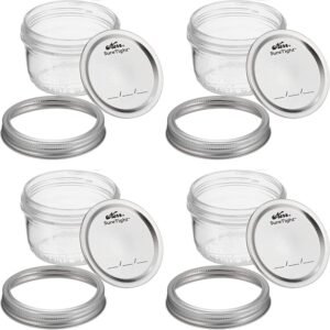 Wide Mouth Mason Jar 8 oz - (4 Pack)