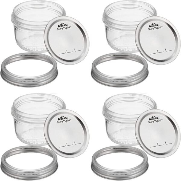 Wide Mouth Mason Jar 8 oz - (4 Pack)